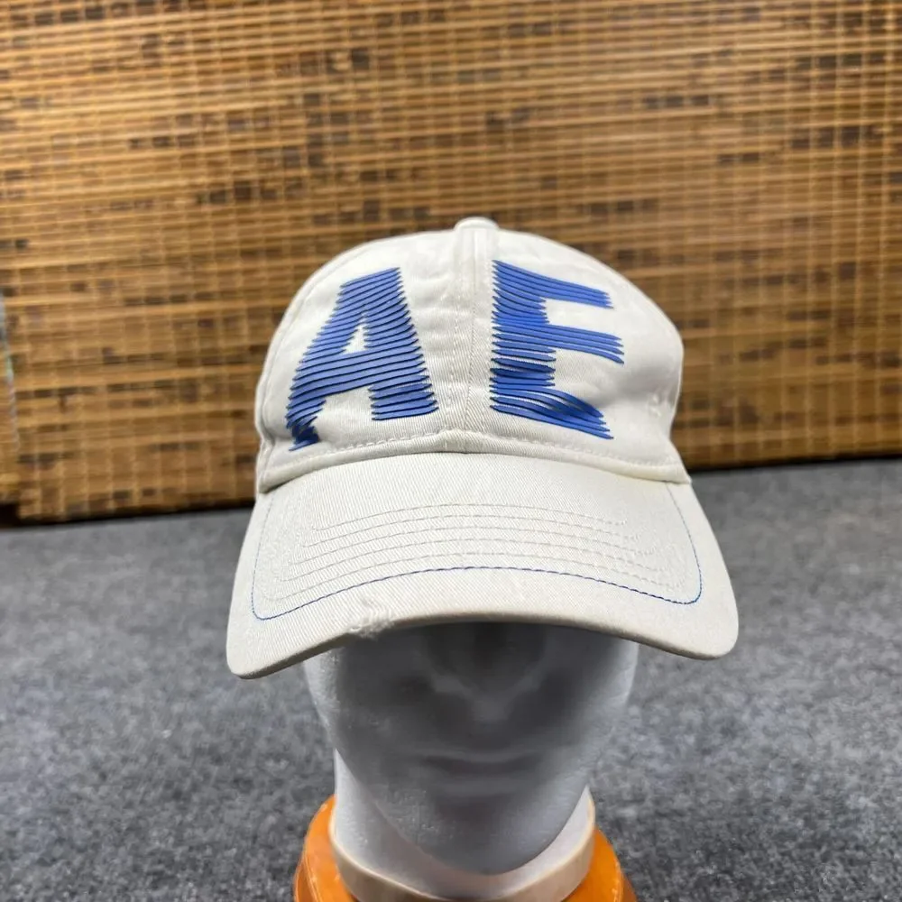 American Eagle Since‎ 77 Cap Adult Small/Medium S/M Big AE Graphic White Hat